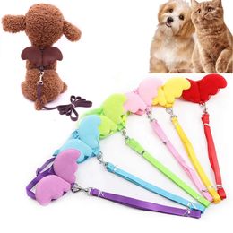 Harness Pet Dog Set Leashes Angel Wings Puppy Collar Leads Adjustable Mesh Vest Chest Strap Outdoor for Small Medium Pets Cats Dogs Rabbits Hamsters s s
