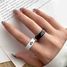 Couple Rings 2 rings simple couple rings male and female ring combination Inwind network celebrity love Valentines Day gift WX