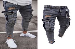 Long Pencil Pants Ripped Jeans Slim Spring Hole 2018 Men039s Fashion Thin Skinny Jeans for Men Hiphop Trousers Clothes Clothing5719320