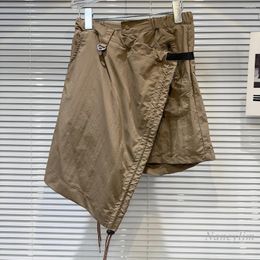Skirts 2024 Summer Niche Street Girl Diagonal Buckle Design Quick Drying Fabric Miniskirt Divided Skirt For Women Sport Cloth