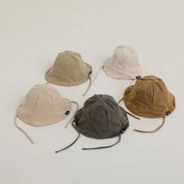 Caps Hats 2024 Summer Fashion Fisherman Hat Childrens Outdoor Sunscreen Hat Baby Boy Cotton Headwear Accessories 3-24M d240509