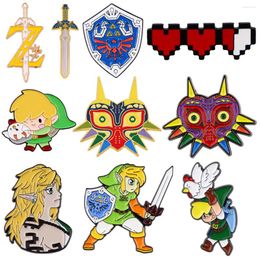 Brooches Game Shield Enamel Pins Anime Badges On Backpack Lapel Cartoon Decoration Clothes Accessories