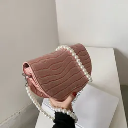 Shoulder Bags Retro Stone Pattern Small Bag Female 2024 Net Red Dumpling Fashion Lady Pearl One-shoulder Underarm Messenger