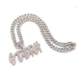 Custom Design Possible for White Solid Gold and Platinum Plated Fine Jewelry Lab Grown Diamond Cuban Link Chain