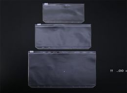 newSimple A5A6A7 Transparent PVC Bag Waterproof Plastic Storge Zipper File Folder Notepads Pocket Document 6 Holes School Suppli7803265