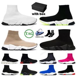 Designer shoes Socks Casual Shoes Platform Mens Plate-Forme Paris Knit Speed Graffiti Trainer Runner Sneaker Sock Shoe Womens Sneakers Mesh Tennis Speeds Loafers