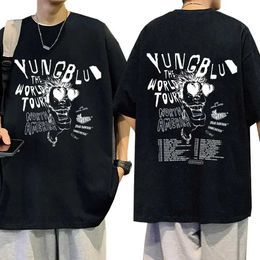 Men's T-Shirts Yungblud 2023 World Tour T Shirt Men Oversize O-Neck Short Slve T-shirt Fashion Hip Hop Gift Fan T-shirts Strtwear Tops T240506