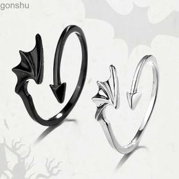 Couple Rings Gothic Angel Demon Couple Matching Ring Set Female Lover Promise Open Ring Jewellery Anniversary Gift WX