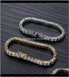 Designer Hip Hop Jewelry Men Diamond Tennis Bracelet Iced Out Bling Bangles Love Luxury Charm Bracelets Pour Hommes Gold S9374856