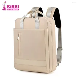 Backpack Women Business Commuting Men Rechargeable Solid Colour Bag 15.6 Inch Notebook Large Capacity Shockproof Travel