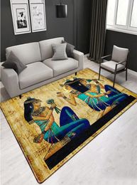 Carpets Ancient Egypt 3D Print Rug Carpet Soft Velvet For Home Living Room Decor Egyptian Nordic Ethnic Style European Retro Bedro5763350