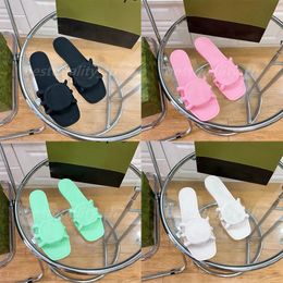 Designer Rubber Slippers Interlocking G Slides Women Flat Slides Jelly Sandals Summer Waterproof Beach Flip Flops with box