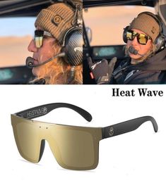 Heat Wave Oversized Fashion Goggle Sunglasses Square Style Polarized Men Women Sport Brand Design Sun Glasses Rivet Shadeds1495267