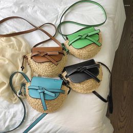 Bag Fashion Luxury Women Shoulder Messenger Shell Lady Casual Green Knitting Handbag Female Blue Leather Crossbody Saddle Bags