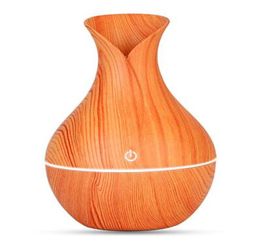 Essential humidifier aroma oil diffuser Wood Grain ultrasonic wood air humidifier USB cool mini mist maker LED lights for home off9600500