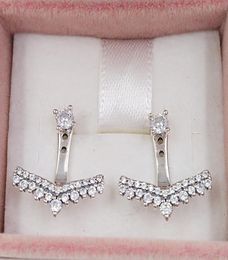 Studs Princess Wishbone Earring Authentic 925 Sterling Silver Studs Fits European Style Jewellery Andy Jewel 297739CZ1989820