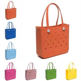 Luxury xl bogg bag storage bags Travelling summer custom beach bag Organise basket tote handbag hole washable womens shopping with handle simple he04 a H4