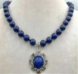 Collier penden en Lapis Lazuli egyptien naturel 10mm 18''254G4541777