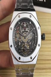 Men Watch with all functions Fully automatic frosted tourbillon machinery for automatic movement machine Stainless steel watchband6685455
