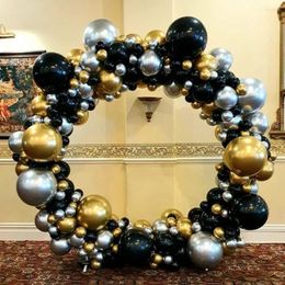 Party Decoration Black And Gold Balloon Arch Kit Silver Balloons Garland Latex For Wedding Boy Men Birthday Gr