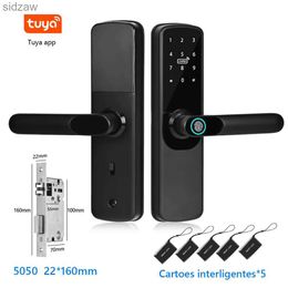 Smart Lock Tuya Wifi Digital Electronic Lock Smart Home Biometric Fingerprint Lock Tuya Application Bluetooth Remote Control Unlocking Keyless Lock WX