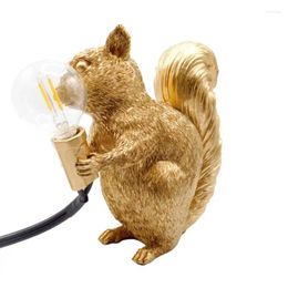 Table Lamps Squirrel Night Light Lamp Home Decor Lighting Fixture Creative Lightweight Statue Desk Cute For Bedroom