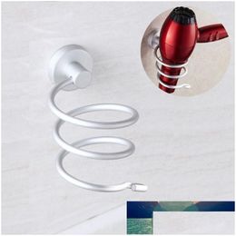 Hooks Rails Aluminium Bathroom Wall Shelf Wall-Mounted Hair Dryer Rack Storage Hairdryer Holder Spiral Stand Holder1 Factory Price Dhmir