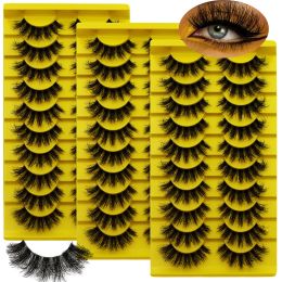 30Pairs/3Pack 3D fluffy false eyelashes for dramatic fake eyelashes Messy False Eyelashes Fluffy Thick Lashes