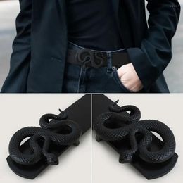 Belts 2024 Fashion Creative Animal Alloy Snake Button Vintage Belt With Everyday Versatile Jeans Coat Korean INS Decorative