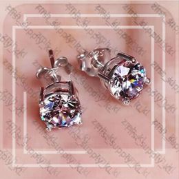 Tiffanyjewelry Women Men Unisex Classic CZ Diamond Stud Earrings 18K White Gold Silver Wedding Post Earrings CZ Size 3Mm 4Mm 5Mm 6Mm 8Mm 10Mm 892