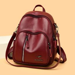 Elegante Backpack Lychee Backpack del pattern di grandi dimensioni Donne Luxury PU BASSE PETTURA DEMMA GRANDE BACKBAG MULTI POCK SOLID COLORE A1113 2331