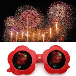 Sunglasses Funny Sunflower Shaped Special Effects Glasses Fireworks Diffraction Rave Festival Party Accessories 218J