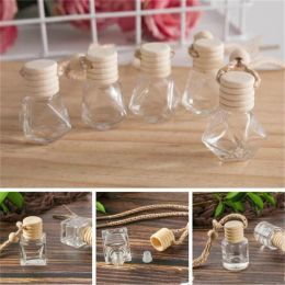 wholesale Car Hanging Perfume Bottle Pendant Fragrance Empty Glass Bottles Packing for Essential Oils Diffuser Ornaments ZZ