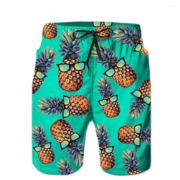 Men's Shorts Funny Pineapple Mens Hawaii Beach Surf Board Sportwear Vacation Pants Boy Short Summer Cool Clothing