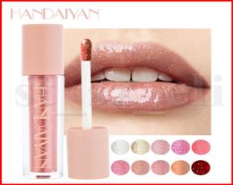 Handaiyan Lip Makeup 10 Colors Mirror Glass Lip Gloss Moisturizing Light Gel No Sticky Shimmer Metallic Liquid Lipstick Lipgloss2673133