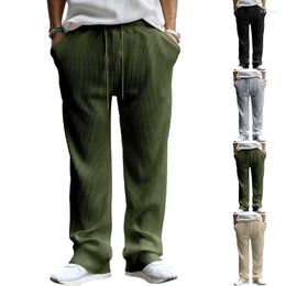 Men's Pants Spring And Autumn Jacquard Striped Casual Pant Men Trendy Brand Loose Drawstring Straight Leg Mens