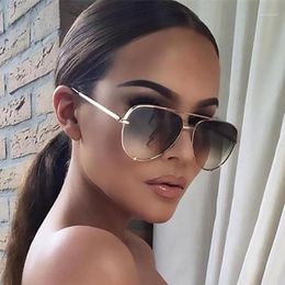 Sunglasses Black Gradient Women Australian Brand Designer Luxury Sexy Pilot Flat Top Ladies 2021 Fashion1 288p