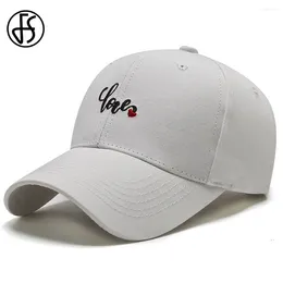 Ball Caps FS Fashion White Letter Women Cap Summer Baseball Hat For Men Korean Street Hip Hop Adjustable Cotton Trucker Hats Gorras