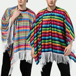 Scarves Colorful Striped Print Shawl Scarf Mexican Style Men Fashion Women Clothing Wide Accessories Gifts Thin Stripes Unive O8R1