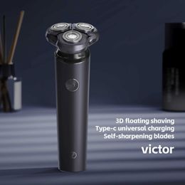 Razors Blades ENCHEN Victor Blackstone 7 electric rotary shaver suitable for male magnetic blades portable beard trimmers C-type rechargeable Q240508