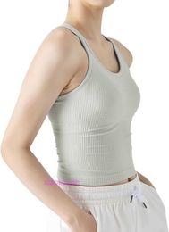 Designer Lul Yoga Outfit Sport Bras Frauen hohe Unterstützung Sphinx Cat Rib Sport Short Racerback Tank Top Damen gebaut in BH