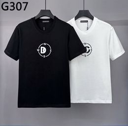 DSQ PHANTOM TURTLE Men's Black White COTTON T-SHIRT with Print Womens T Shirts Short Sleeve Tshirts Summer Hip Hop Tops Tees Streetwear | 5693
