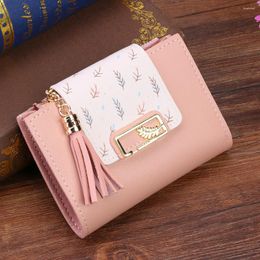 Wallets Delicate Female Short Wallet PU Leather Clutch Bag Korean Card Holder Folding Small Purse For Decorative Travel