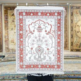 Carpets 46x61cm Small Handmade Silk Area Rug Red Carpet Home Decor Tapestry (YJH115AB)