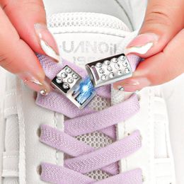 Shoe Parts Diamond Lock Shoelaces Without Ties Magnetic Buckle Elastic Laces Sneakers 8mm Flats No Tie Shoes Accessories