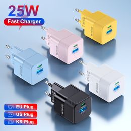 25W PD USB C Super Fast Charger Quick Charge 3.0 USB Type C Charger Adapter For iPhone 15 Samsung S24 Xiaomi Google Pixel Tablet Laptop EU/KR/US Plug