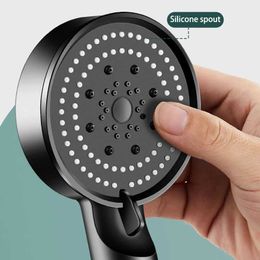 Bathroom Shower Heads Black Shower Head 5 Modes Showerhead Spa Filter Portable High Pressure Bath And Bathroom Accessories Faucet Tap Systems