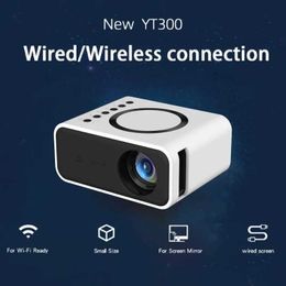 Projectors YT300 Mini Portable LED Projector Ultra High Definition Memory Outdoor Movie Home Theater Projector J240509