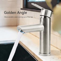 Bathroom Sink Faucets Faucet Cold Single Hole Round/Square Stainless Steel Tap Deck Mounted Bathtub Counter Basin