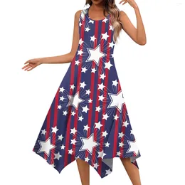 Casual Dresses Women's Printing Summer Dress Short Sleeve Sundress Tank Beach Elegant Sleeveless Street Style
